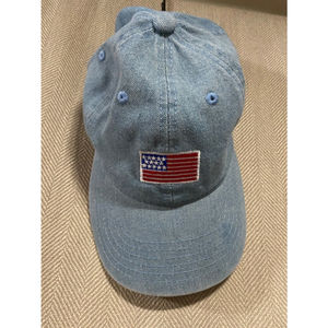 ChoKoLids Jean American Flag Dad Hat Baseball Cap One Size Metal Buckle NWOT‎